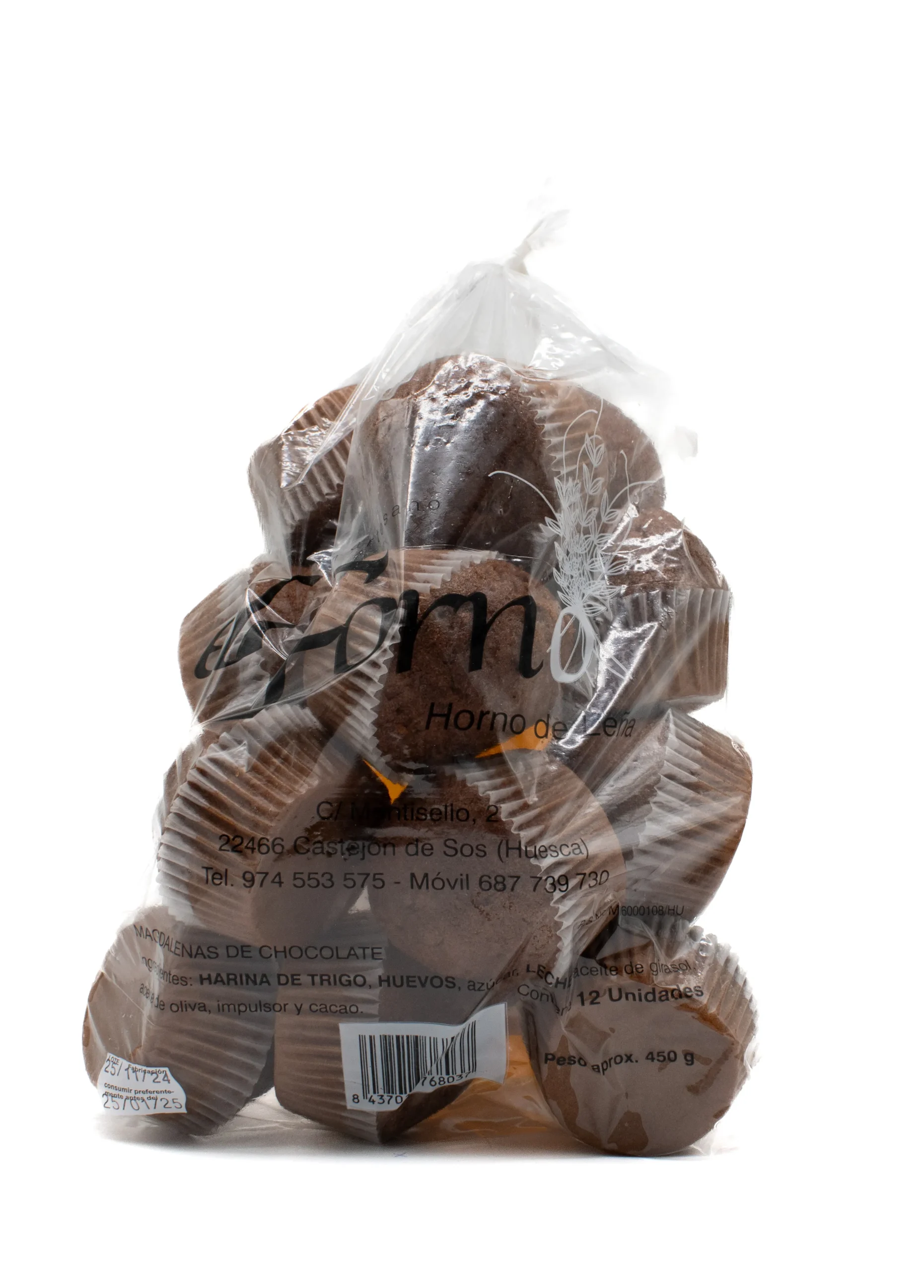 Magdalenas de Chocolate El Forno de Castejón de Sos 450g