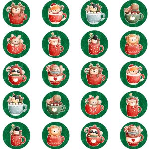 Impresión comestible tazas navideñas