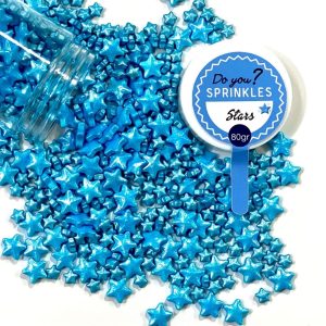Estrellas azúcar azul metalizado