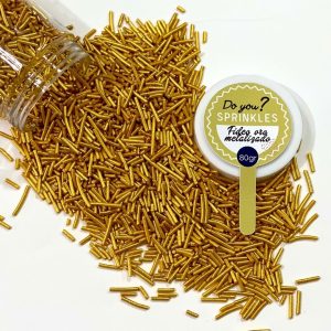 Fideos azúcar XL oro metalizado