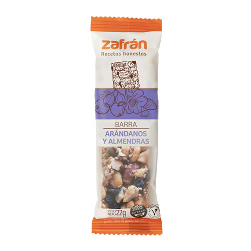 Zafrán Barrita Vegana de Arándanos y Almendras