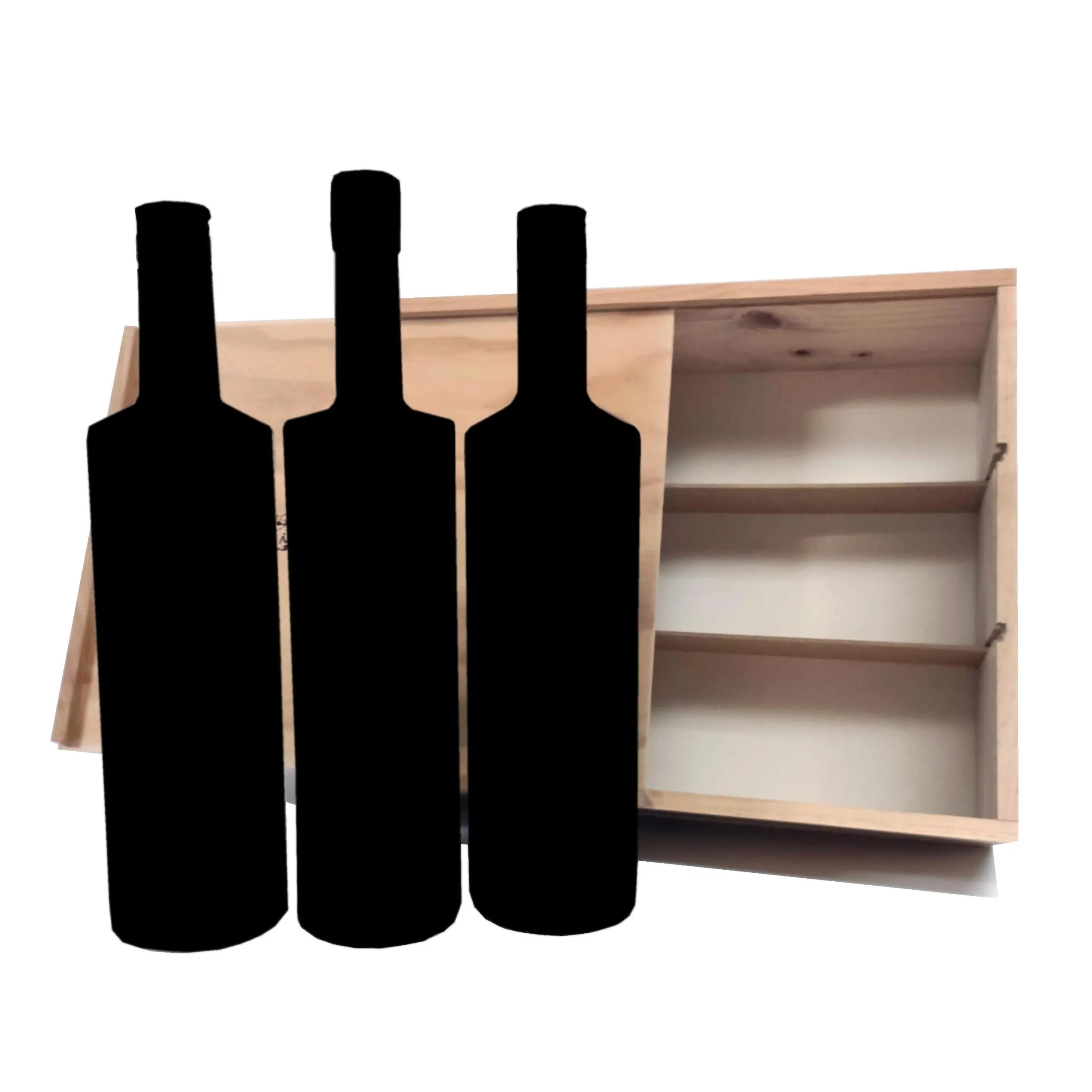 Caja de madera para 3 botellas - Imagen 2