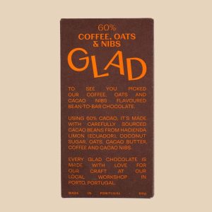 Chocolate al 60% con café, avena y nibs de cacao – GLAD