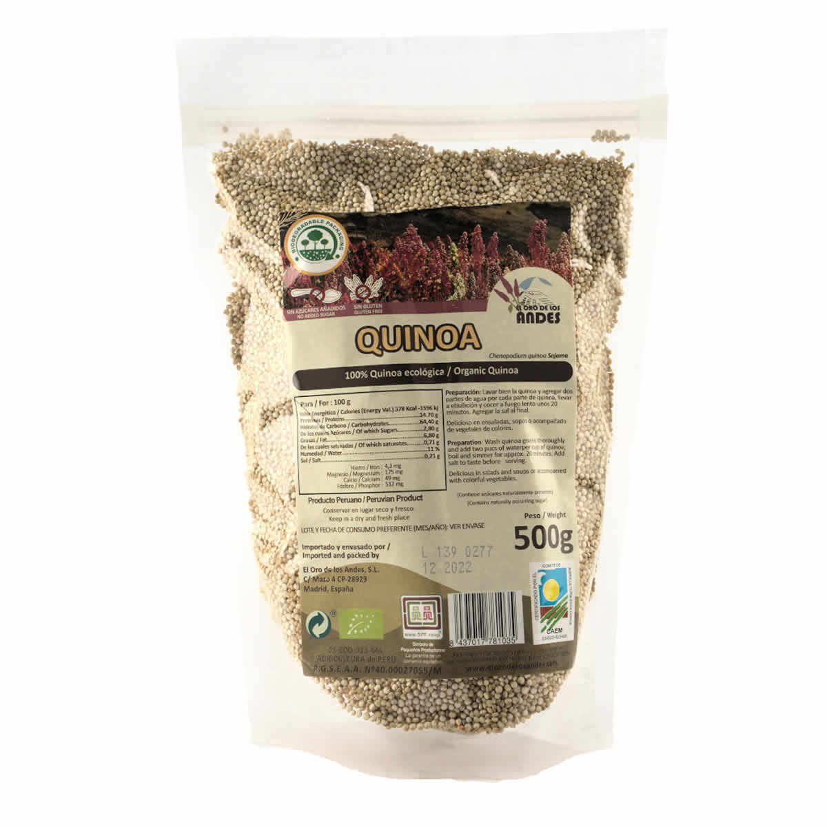 Quinoa Blanca 500g.
